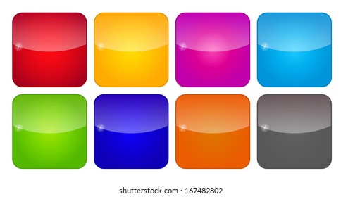 Colored Application Icons for Mobile Phones and Tablets, Vector Illustration