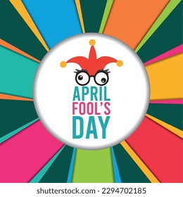 Colored april fool day template Vector