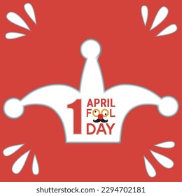Colored april fool template with joker hat Vector