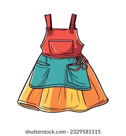 colored apron for kitchen icon isolated