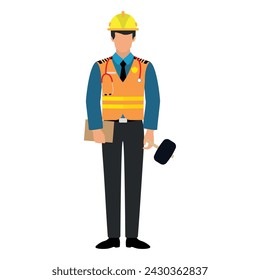 Colored architect character Vector illustration