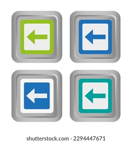 colored arrow buttons. Volumetric square buttons with arrows. Vector illustration.