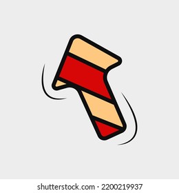 Colored arrow Doodle element with outline