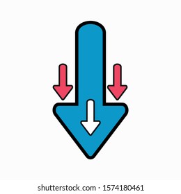 colored arrow icon. Flat isolated illustration for your web design.
