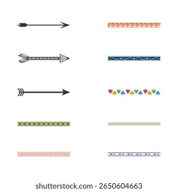 Colored arrow icons. Direction vector symbol. Vibrant green shape. Flat design style.