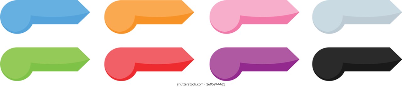 Colored arrow markers for web design, apps and infographics