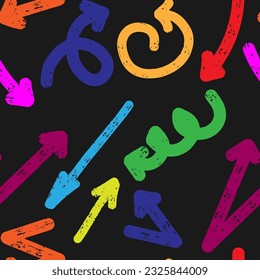 Colored arrows. Abstract vector seamless pattern. Minimalism, Scandinavian style, texture, hippie. For design, fabric, print, clothing, wallpaper, paper.