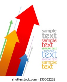 Colored arrows business design template with place for text