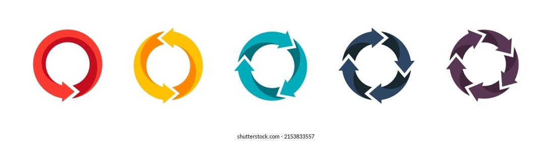 Colored up arrows collection. Isolated recycle arrow symbols. Arrow vector icon set. Flat vector arrow set. Vector EPS 10
