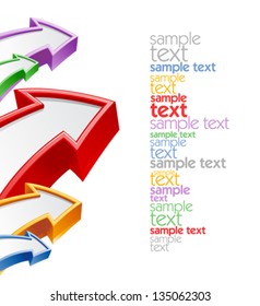 Farbige Pfeile-Designvorlage mit Platz für Text