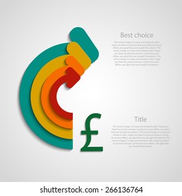 Colored arrows with the direction of a circle infographic