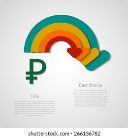 Colored arrows with the direction of a circle infographic