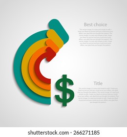 Colored arrows with the direction of a circle infographics