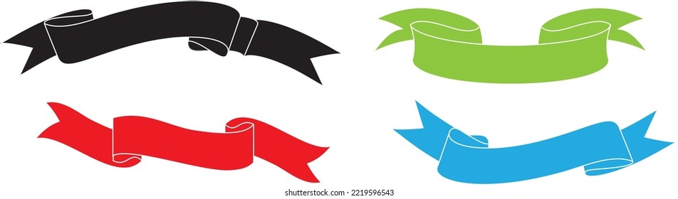 Las flechas de color en forma de cintas.