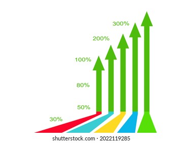 Colored up arrows. Growth graph, business, analytics.
Stock vector illustration.

