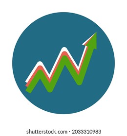 Colored up arrows. Growth graph, business, analytics.
