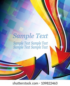  colored arrows on  abstract background