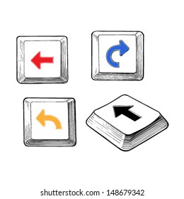 colored arrows on the keyboard