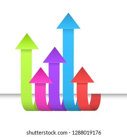 Colored arrows on the white paper. vector