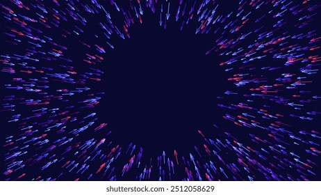 Gekleurde pijlen die naar de middelste achtergrond wijzen. Dynamische pijlsymbolen. Focus op je doel. Het Business Focus concept. Convergerende Radial Lines Design Element. Pijlen Patroon Vector Illustratie