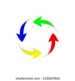 Colored arrows. Recycling symbol illustration isolated on the white background
