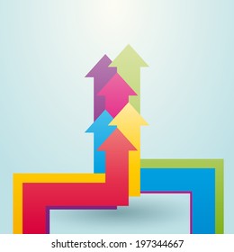 colored arrows showing upward