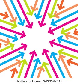 COLORED ARROWS TOWARDS THE CENTER 