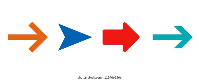 Colored arrows. Vector illustration isolated on white background