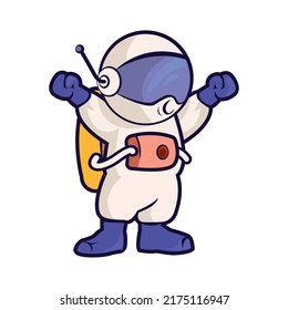 colored astronaut design over white