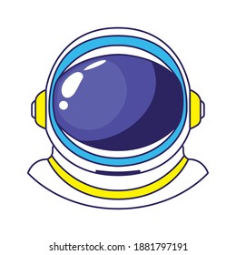 colored astronaut helmet on a white background vector illustration design
