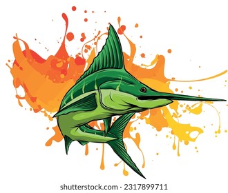 colored atlantic swordfish marlin vector illustration design