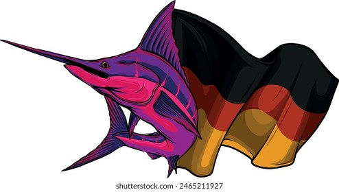 colored atlantic swordfish marlin vector illustration design