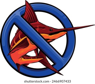 colored atlantic swordfish marlin vector illustration design
