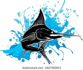 colored atlantic swordfish marlin vector illustration design