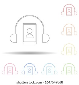 Colored automated online assistant in multi color style icon. Simple thin line, outline vector of business and digital marketing icons for ui and ux, website or mobile application