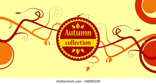 colored autumn collection text with branches