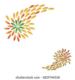 Colored autumn leaves message box.Celebration card design. 