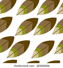 Colored autumn leaves. Seamless vector pattern. Can be used as a pattern for fabric, packing paper, website background. Foliage