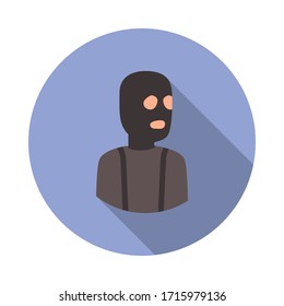 colored avatar of bandit long shadow icon. Simple color vector of Avatar icons for ui and ux, website or mobile application
