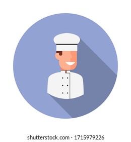 colored avatar of cook long shadow icon. Simple color vector of Avatar icons for ui and ux, website or mobile application