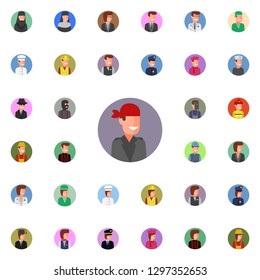 colored avatar of motorcyclist icon. Avatar icons universal set for web and mobile
