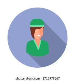 colored avatar of nurse long shadow icon. Simple color vector of Avatar icons for ui and ux, website or mobile application
