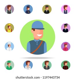 colored avatar of postman icon. Avatar icons universal set for web and mobile