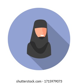 colored avatar of Priest long shadow icon. Simple color vector of Avatar icons for ui and ux, website or mobile application
