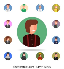 colored avatar of waitress icon. Avatar icons universal set for web and mobile