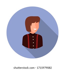colored avatar of waitress long shadow icon. Simple color vector of Avatar icons for ui and ux, website or mobile application