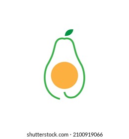 colored avocado green with sunset logo design vector graphic symbol icon sign illustration creative idea