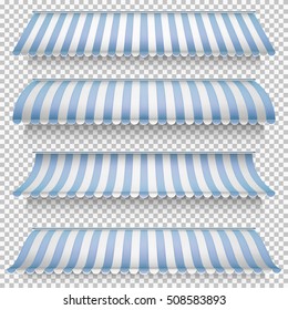 Colored awnings set on transparent background. EPS 10 vector file included