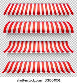 Colored awnings set on transparent background. EPS 10 vector file included svg