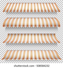 Colored awnings set on transparent background. EPS 10 vector file included